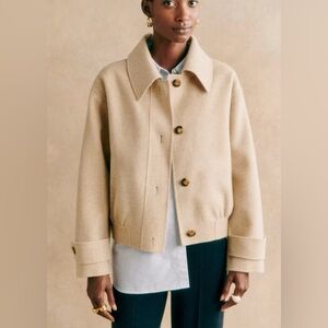 Sézane Nelson Jacket Mottled Beige US6 FR38